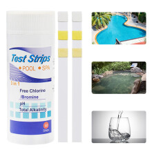 100PCS Chlorine Dip Test Strips Hot Tub Swimming Pool PH Tester Paper 2 Bottles