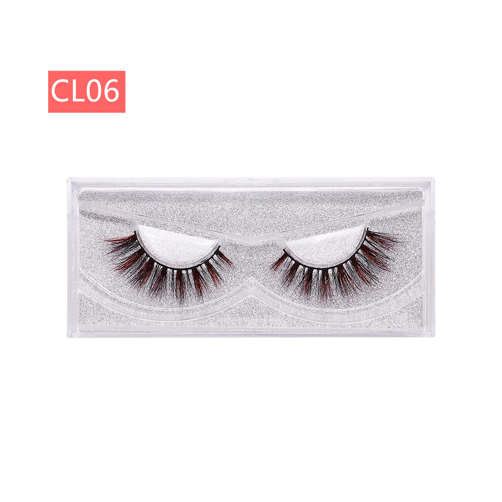 (CL06) 9D Mink Colored Natural False Eyelashes Makeup Cosmetic Cosplay Eye Lashes
