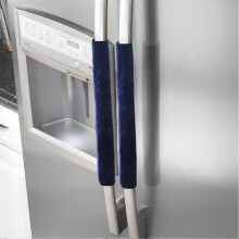 (Dark blue) 2PCS Refrigerator Door Handle Cover Kitchen Decor Antiskid Anti-static Protector