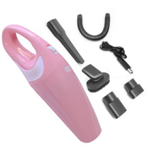 (powder white) Household Portable Handheld Car Vacuum Cleaner Rechargeable Cordless Wet & Dry