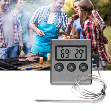 Oven Probe Chicken/Steak Meat BBQ Grill Thermometer&Timer Instant Read Kitchen Food Cooking Temp Meter