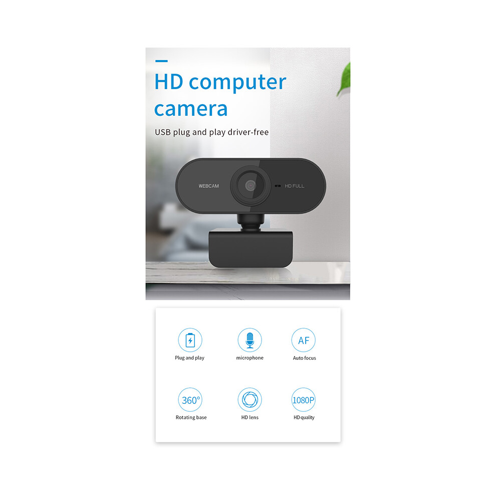 Hd 1080P Webcam Mini Computer Pc Webcam With Microphone/ Rotatable Camera For Live Broadcast Video Call Conference Work 320997810162