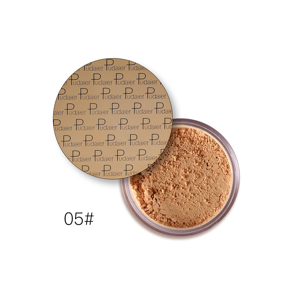 (05# Heat) Pudaier Makeup Face Loose Powder Long Lasting Whitening Bronzer Contour Base Foundation Setting Powder