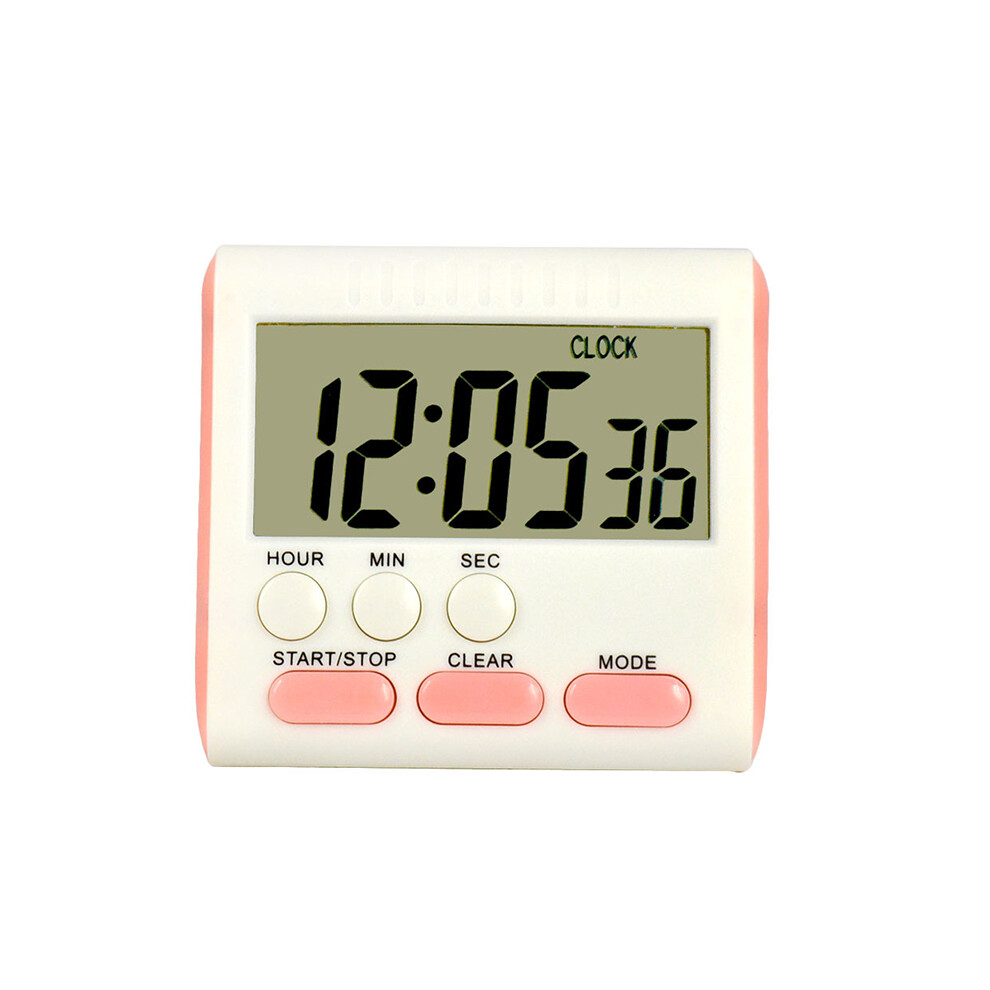 (Pink) Kitchen Electronic Countdown Timer English 24 Hours Digital Reminder Clock 320997809753