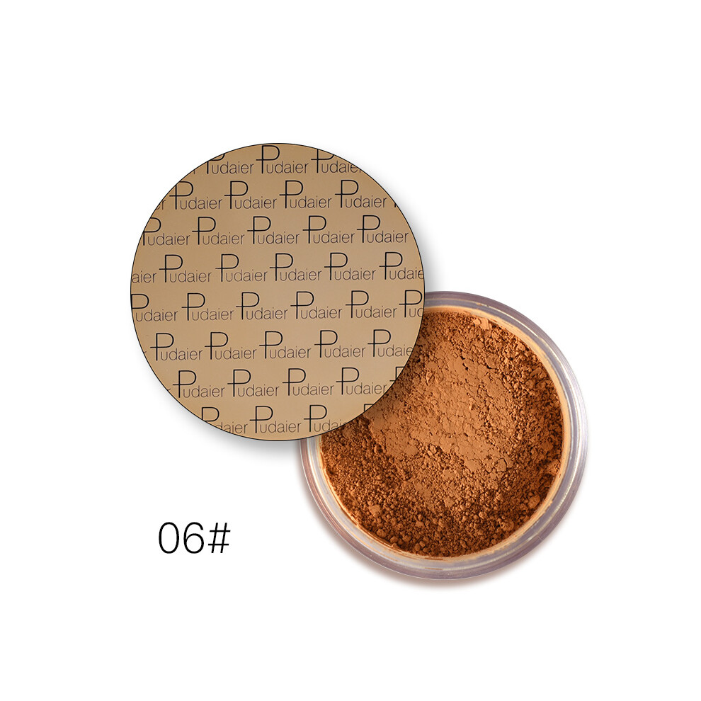 (06# Mountain) Pudaier Makeup Face Loose Powder Long Lasting Whitening Bronzer Contour Base Foundation Setting Powder