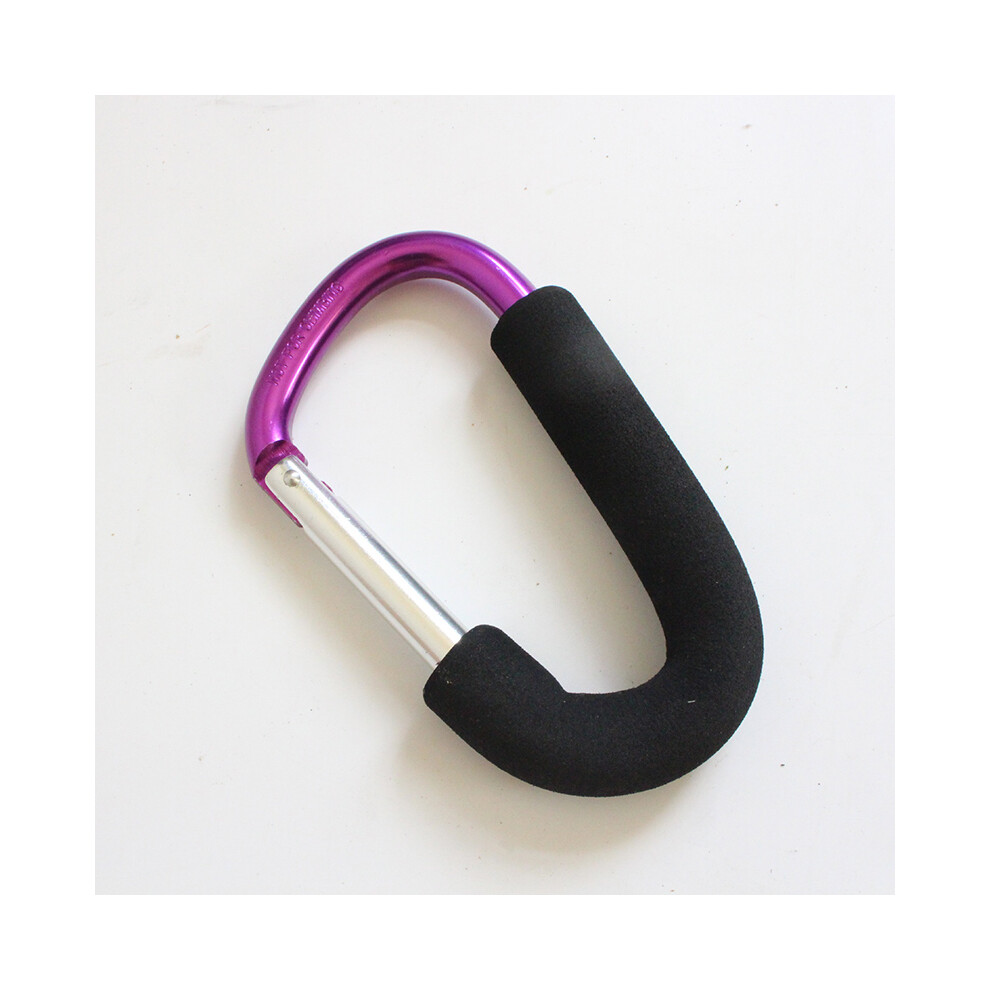 (purple) Baby Pushchair Stroller Pram Hooks Clips Multi-Purpose Hanger for Diaper Shopping Bags