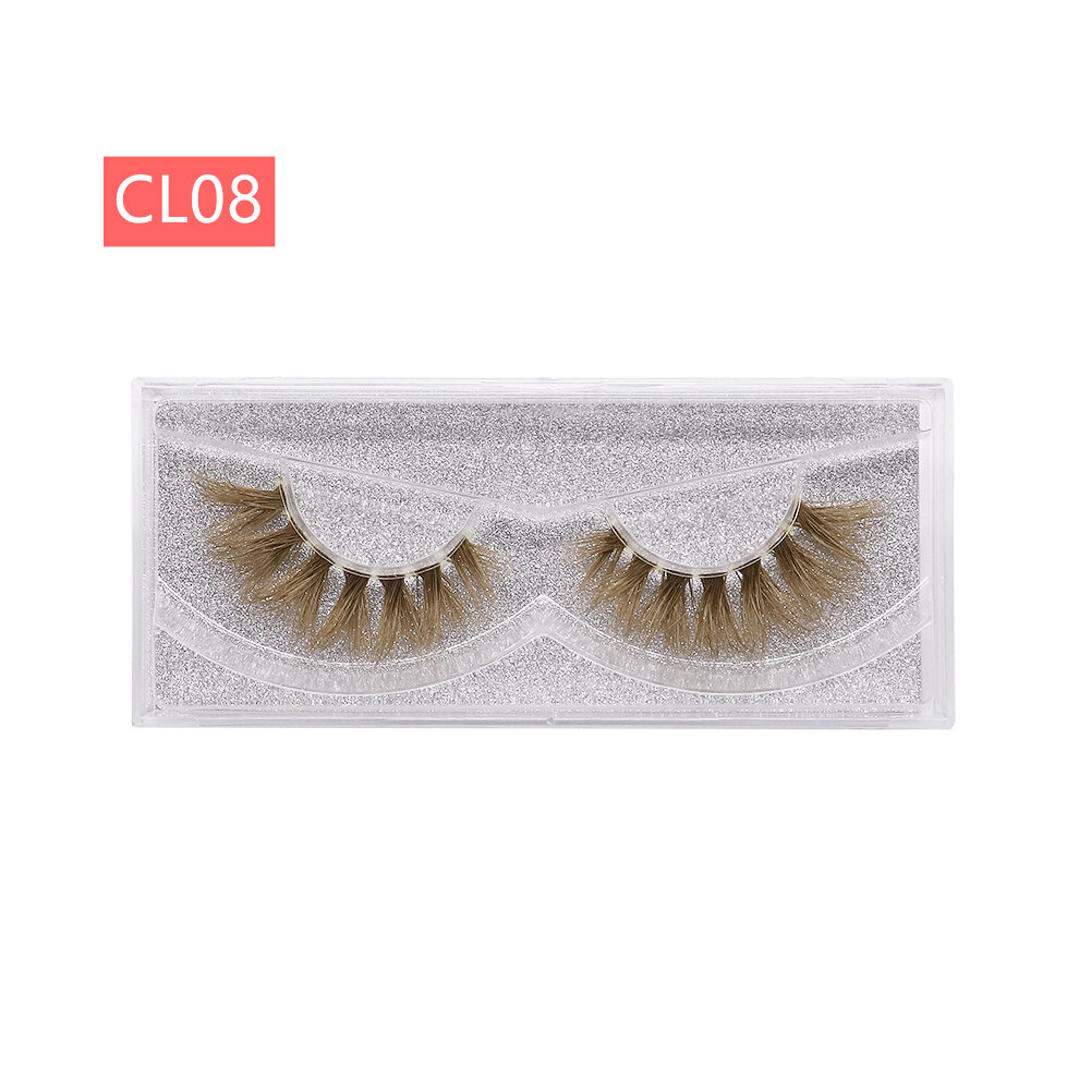 (CL08) 9D Mink Colored Natural False Eyelashes Makeup Cosmetic Cosplay Eye Lashes