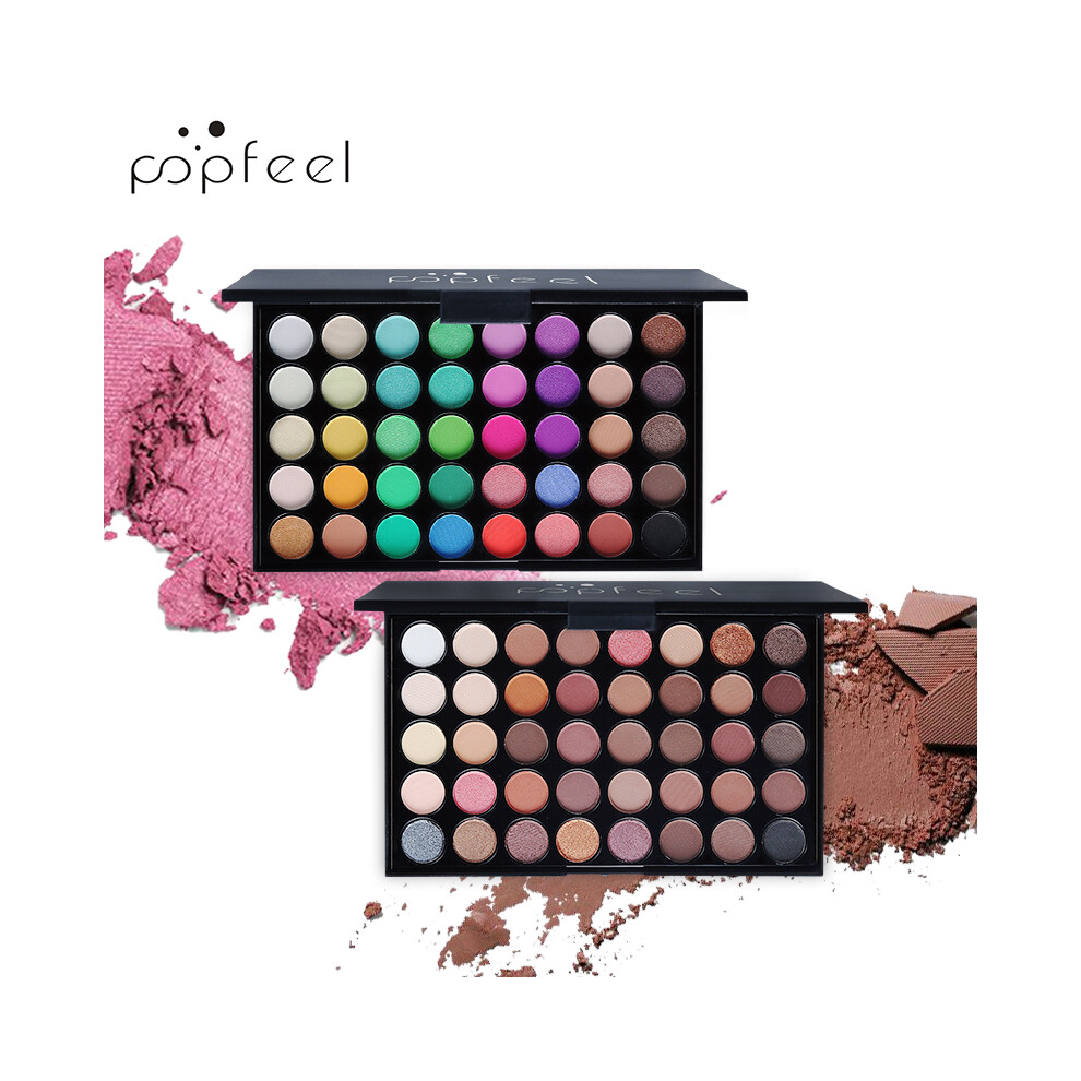 (#1+#2) 40-Color Matte & Shimmer Eyeshadow Palette - Creamy Eye Makeup Set