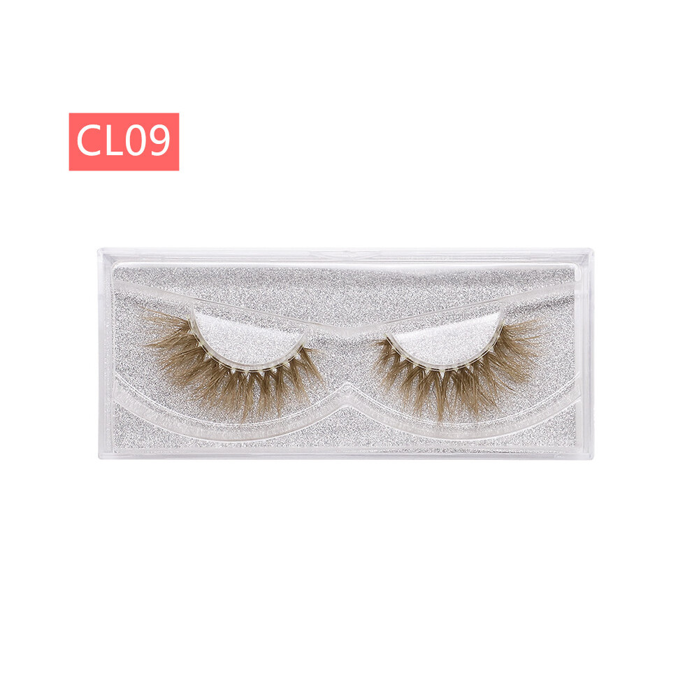 (CL09) 9D Mink Colored Natural False Eyelashes Makeup Cosmetic Cosplay Eye Lashes