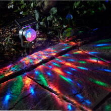 Solar Rotating LED Projection Light Outdoor Spike Colorful Bulb Garden Lawn Lamp