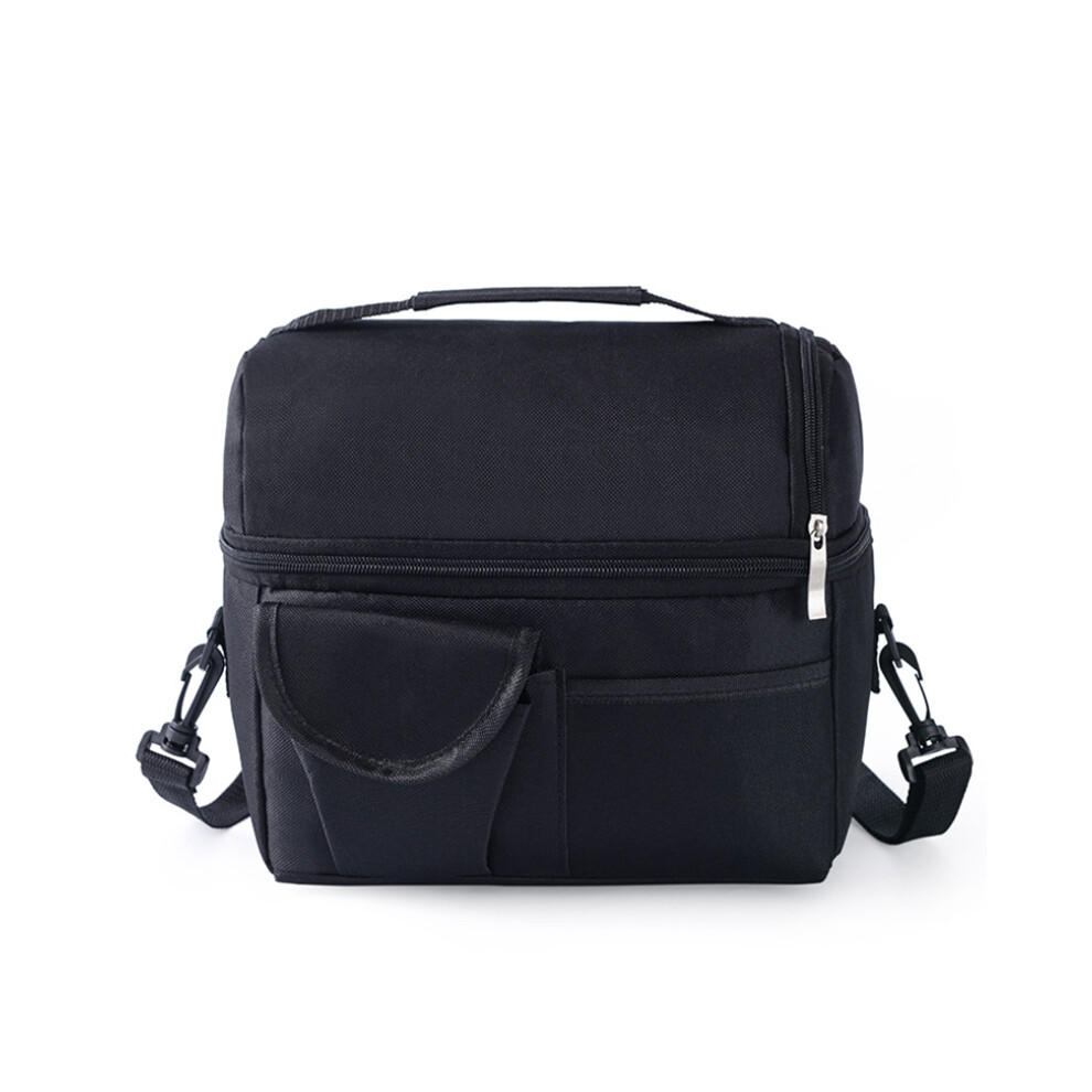 (Black) Insulated Lunch Bag Waterproof And Leakproof Thermal Lunch Box Cooler For Work School 110691799845