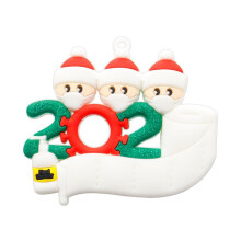 (3people) Personalized Christmas 2020 Snow Family Santa Home Party Hanging Ornaments