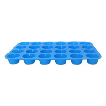 (Blue) DIY Baking Mold 24 Cavity Small Round Silicone Cake Chocolate Mould Tray Bakeware