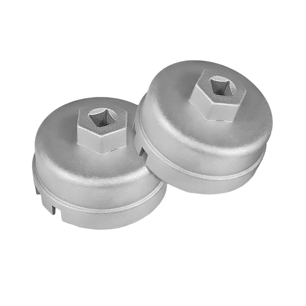 64.5Mm Oil Filter Removal Tool 2 Pack 14 Flutes Aluminum Alloy Heavy Duty Oil Filter Wrench Cap For And For 6032751673350