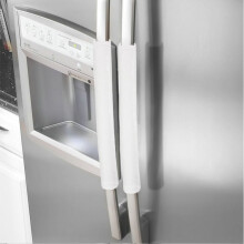 (White) 2PCS Refrigerator Door Handle Cover Kitchen Decor Antiskid Anti-static Protector
