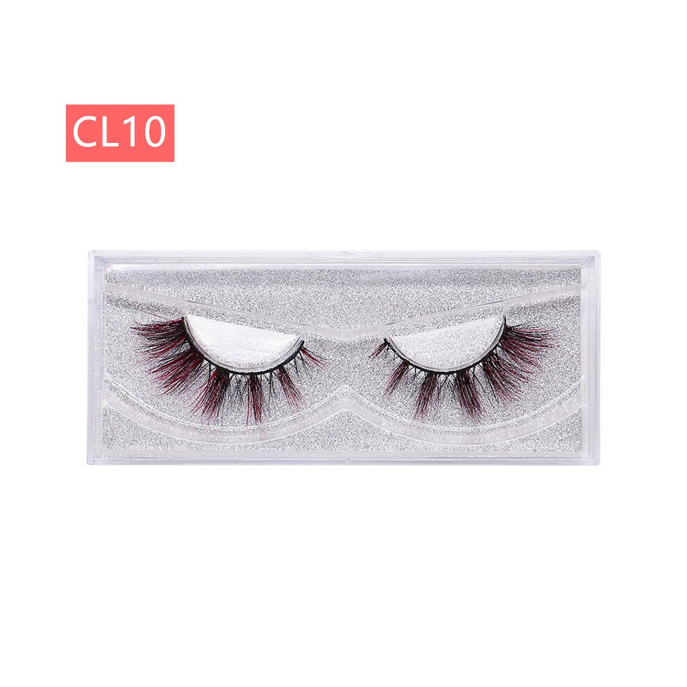(CL10) 9D Mink Colored Natural False Eyelashes Makeup Cosmetic Cosplay Eye Lashes