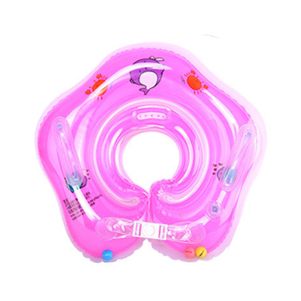 (Pink) PVC Pink And Blue Baby Toddler Inflatable Swimming Collar Safe Swimming Aids
