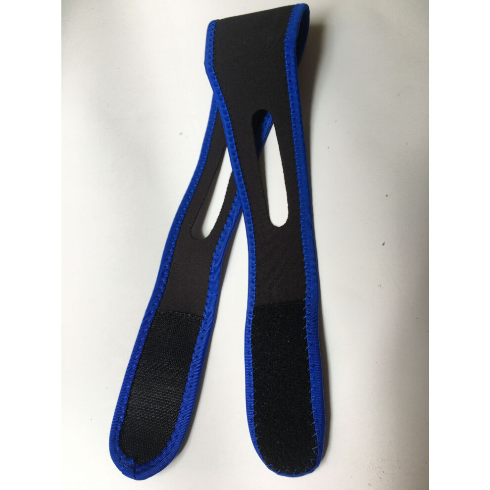 (Blue) New Triangle Stop Snoring Strap Headband Snore Stopper Jaw Fixation Strap