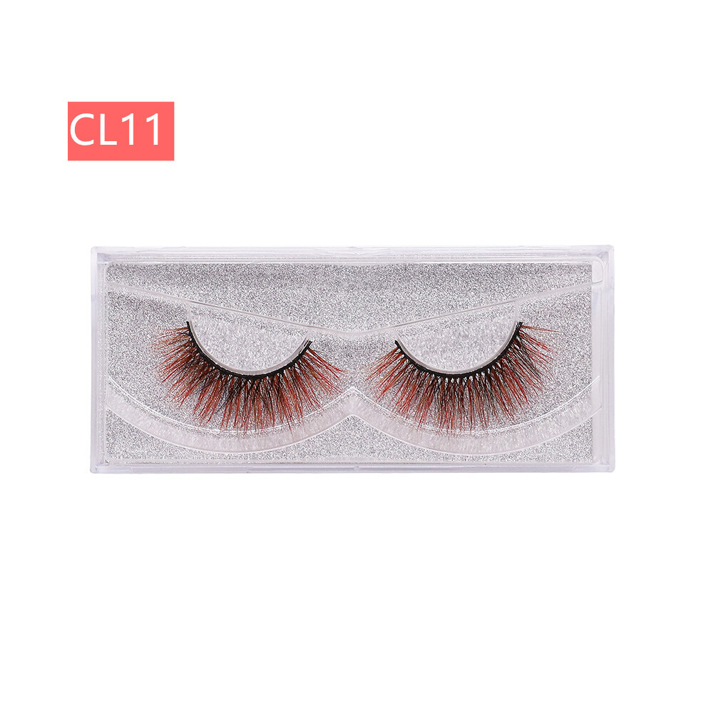 (CL11) 9D Mink Colored Natural False Eyelashes Makeup Cosmetic Cosplay Eye Lashes