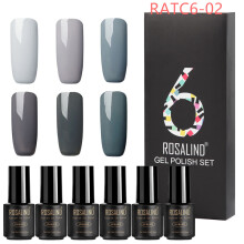 (RATC6-02) 6PCS ROSALIND Gel Nail Polish Set Series UV Lacquer Varnish Set For Art Desgin Manicure Top And Base