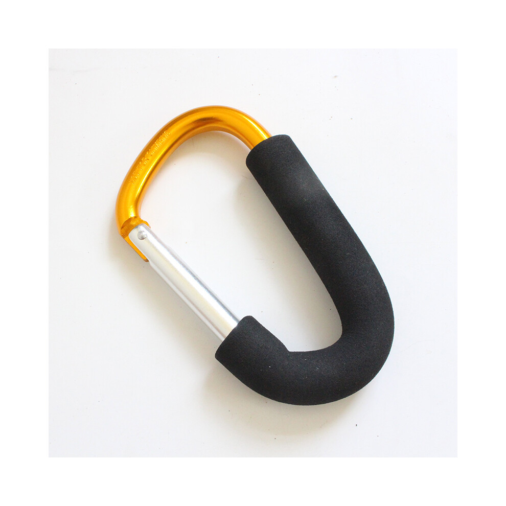 (yellow) Baby Pushchair Stroller Pram Hooks Clips Multi-Purpose Hanger for Diaper Shopping Bags