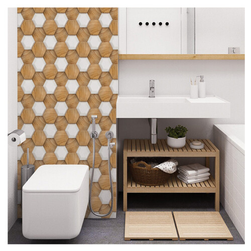 (516) 3D Embossed Brick Wallpaper Stickers - Wall Decor & Tile Simulation 1