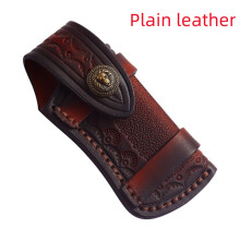(Plain Leather) Leather Folding Knife Storage Knife Paring Set For 4.7" Folding Knife Holster