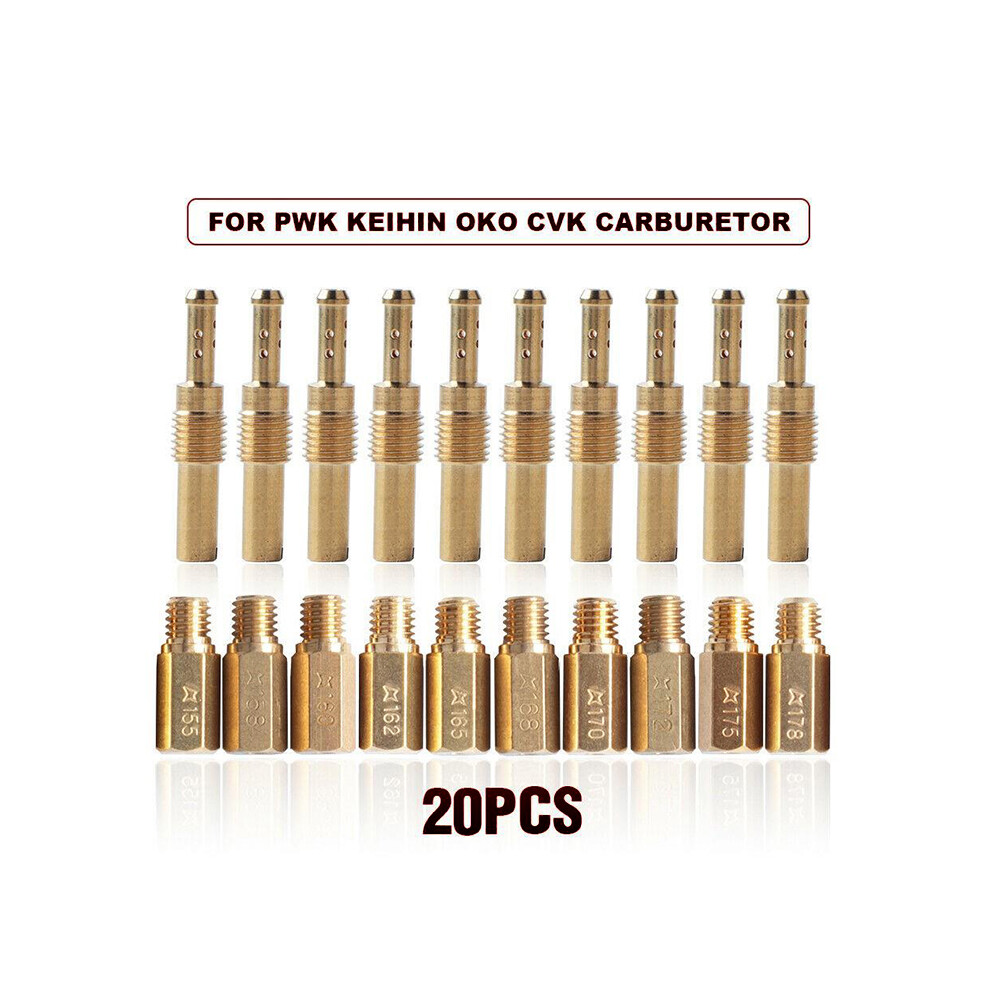 20Pcs Carburetor Main Jet Kit Set And Slow/Pilot Jet For PWK Keihin OKO CVK Carb