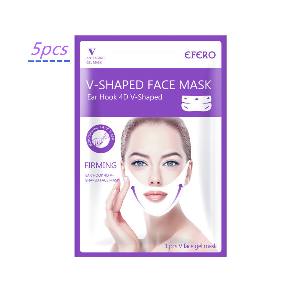 (5pcs) 4D V-Shaped Lifting Face Mask Peel-off Slimming Chin Lift Up Anti-wrinkle Bandage Skin Care