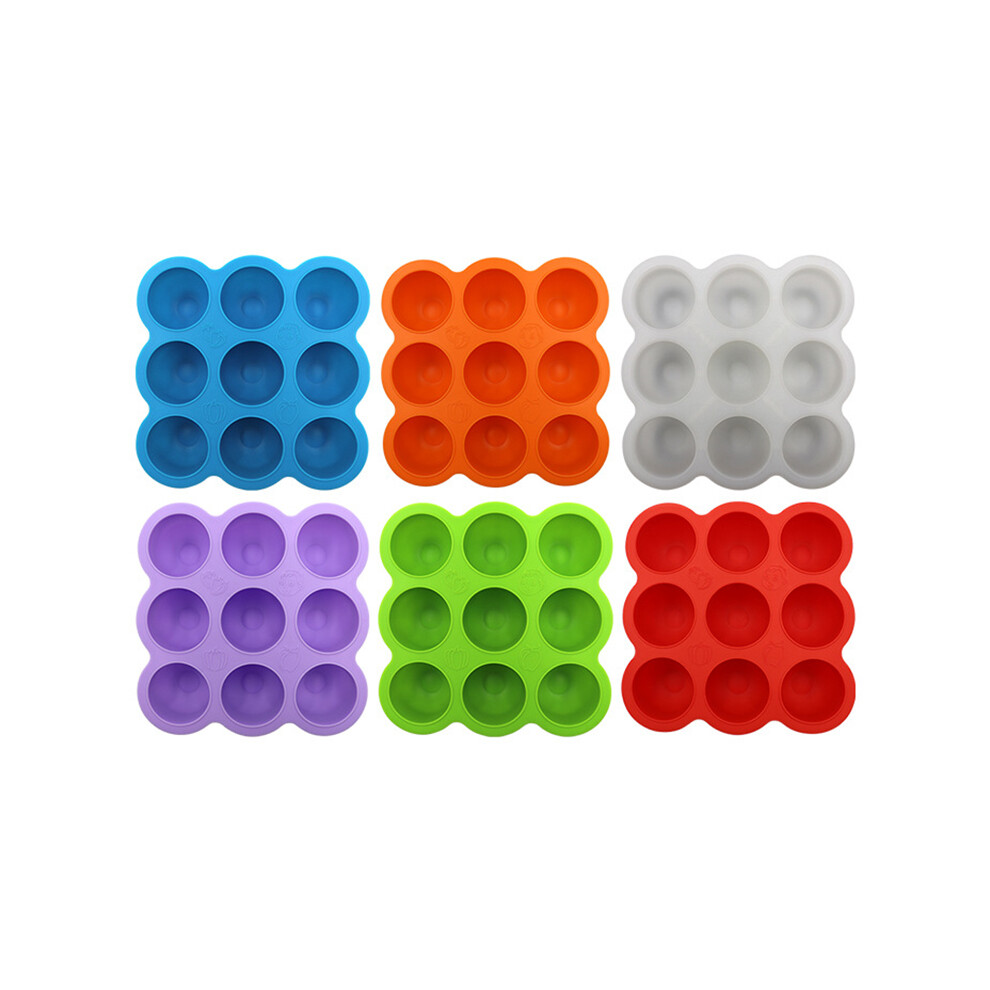 (Green) Silicone Baby Food Freezer Tray with Lid Flexible Easy Release Ice Cube Mold Reusable