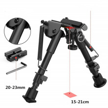 Adjustable 6"-9" Height Sniper Hunting Rifle Bipod Sling Shooting Mount Stand