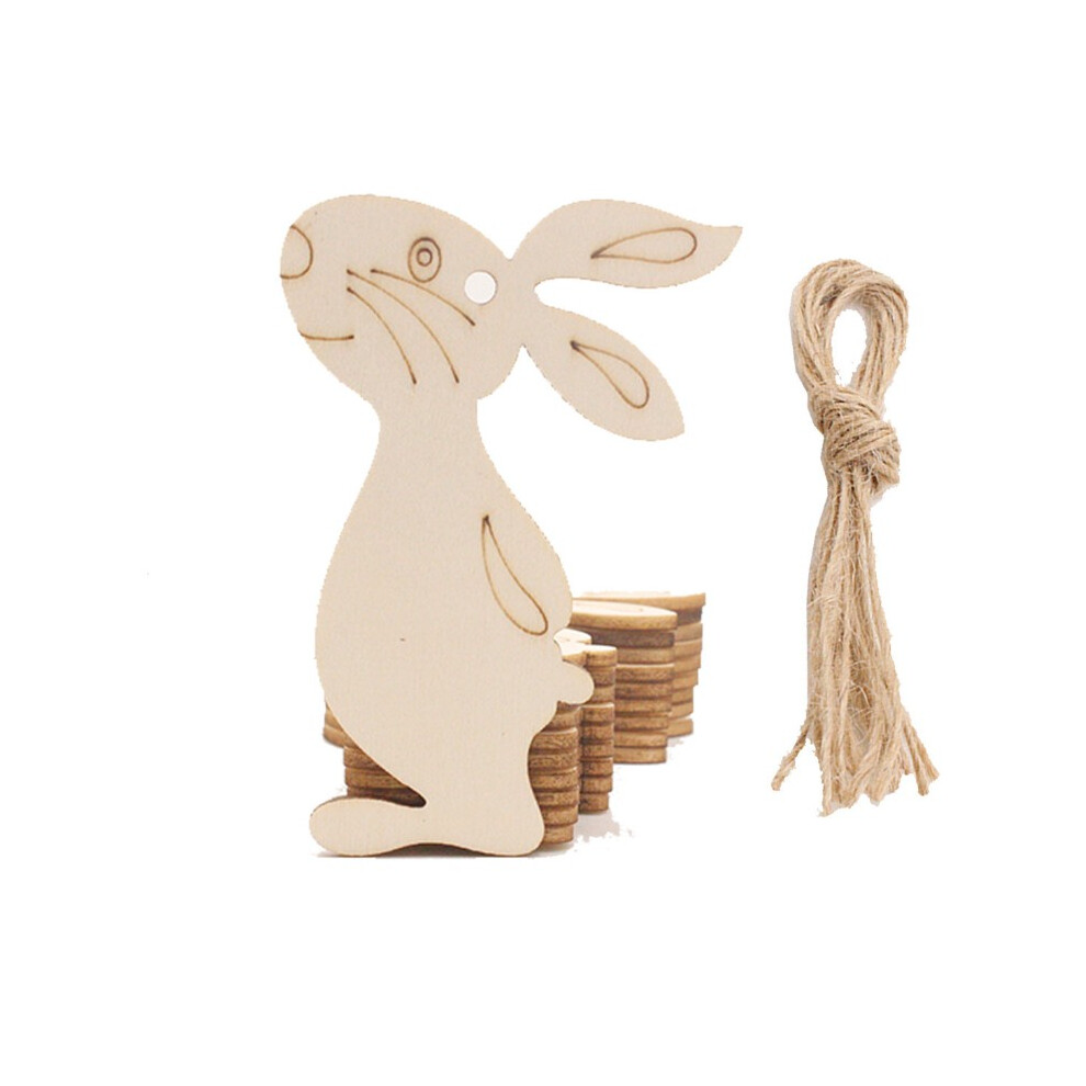 (Standing Rabbit (10Pcs)) Easter Party Crafts Ornaments Creative Decoration Diy Hand-Painted Rabbit Wooden Pendant Gift 320997817468