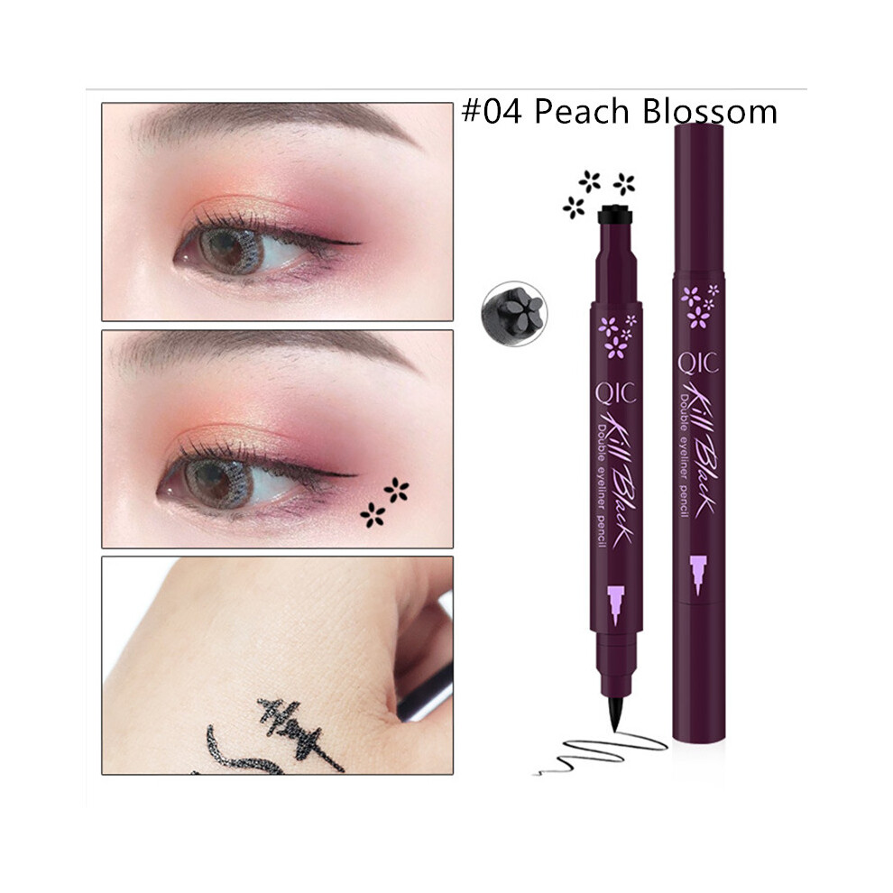 Peach (#04 Blossom) Double Head Waterproof Liquid Eyeliner Tattoo Stamp Liner Pencil Makeup Trendy