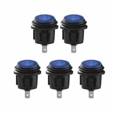 5Pcs/Set 12V 20A Car SPST Auto Marine Boat Round On/Off Rocker Waterproof Switch
