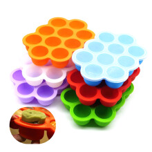 (Red) 10-Slot Silicone Baby Food Mold Flexible Silicone Ice Cube Tray for Whiskey Cocktail