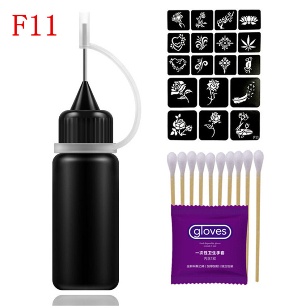 (F11) Tattoo Ink Kit Stencil Natural Fruit Based Painless Temporary Juice Cream Set