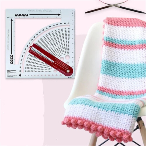Multi-Function Stitch Counter Knitting Needle Gauge Calculator and Counting Frame