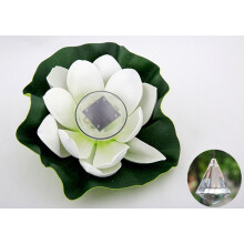 (White) Floating Solar Powered LED Lotus Flower Light Pond Pool Garden Landscape Lamp