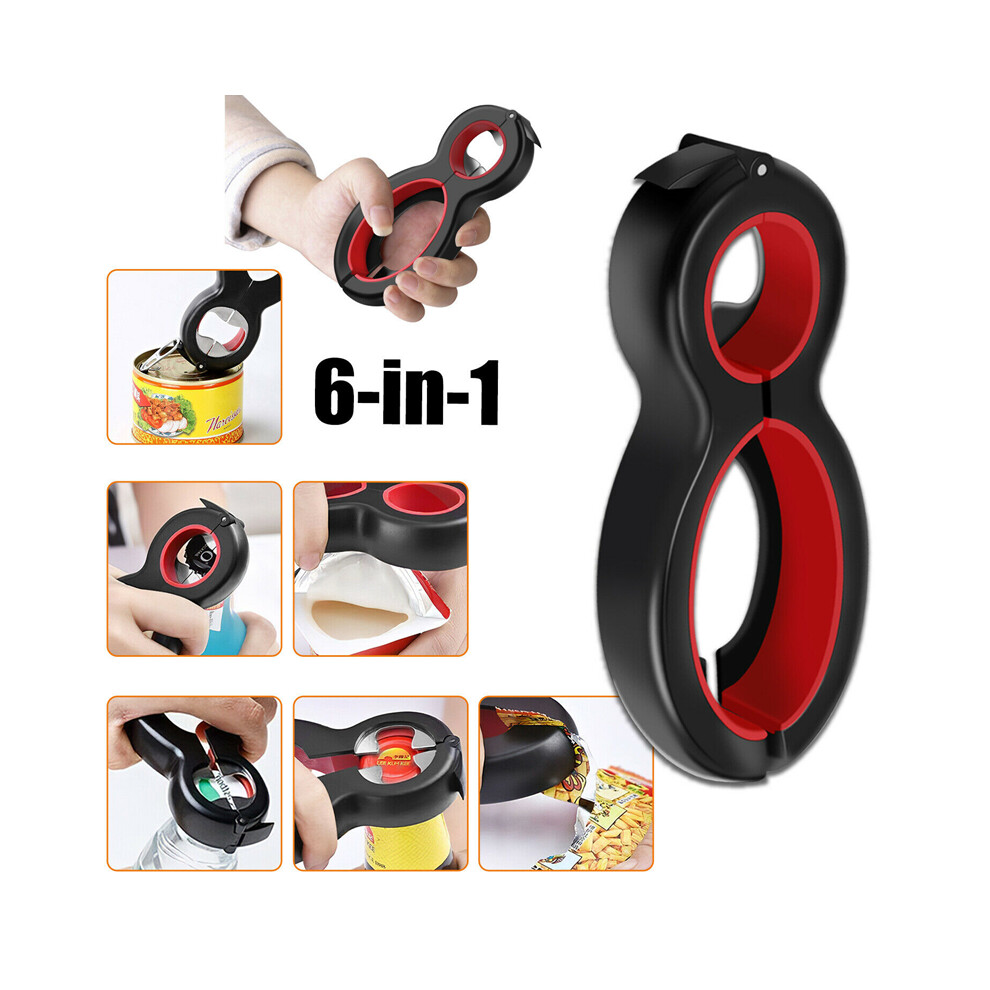 6 In 1 Multi-Function Can Container Bottle Jar Lid Opener Tool All In One Twist 320997804949