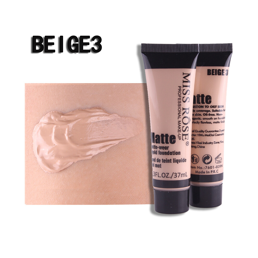 Beige ( 3) Miss Rose Liquid Whitening Repair Moisturizing Concealer Foundation Makeup Face