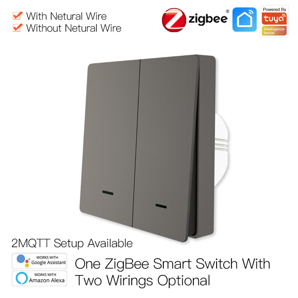 (??É«2Â·) Zigbee Smart Key Switch Mobile App Control Zigbee Graffiti Smart Switch Panel Single Zero Fire 320997800804