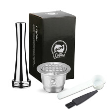 (Capsule + powder hammer) Reusable Refillable Stainless Steel Coffee Capsule For Nesspresso U Machine