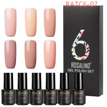 (RATC6-07) 6PCS ROSALIND Gel Nail Polish Set Series UV Lacquer Varnish Set For Art Desgin Manicure Top And Base