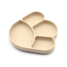(Milk tea color) Children's food grade silicone dinner plate