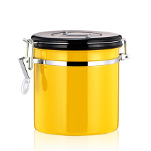 (Yellow) 800mL Stainless Steel Airtight Sealed Container Coffee Milk Powder Storage Jar