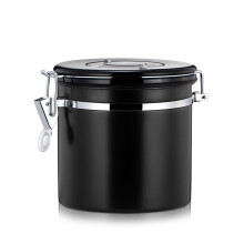 (Black) 800ML Stainless Steel Airtight Sealed Canister Coffee Tea Storage Jar Pot Container