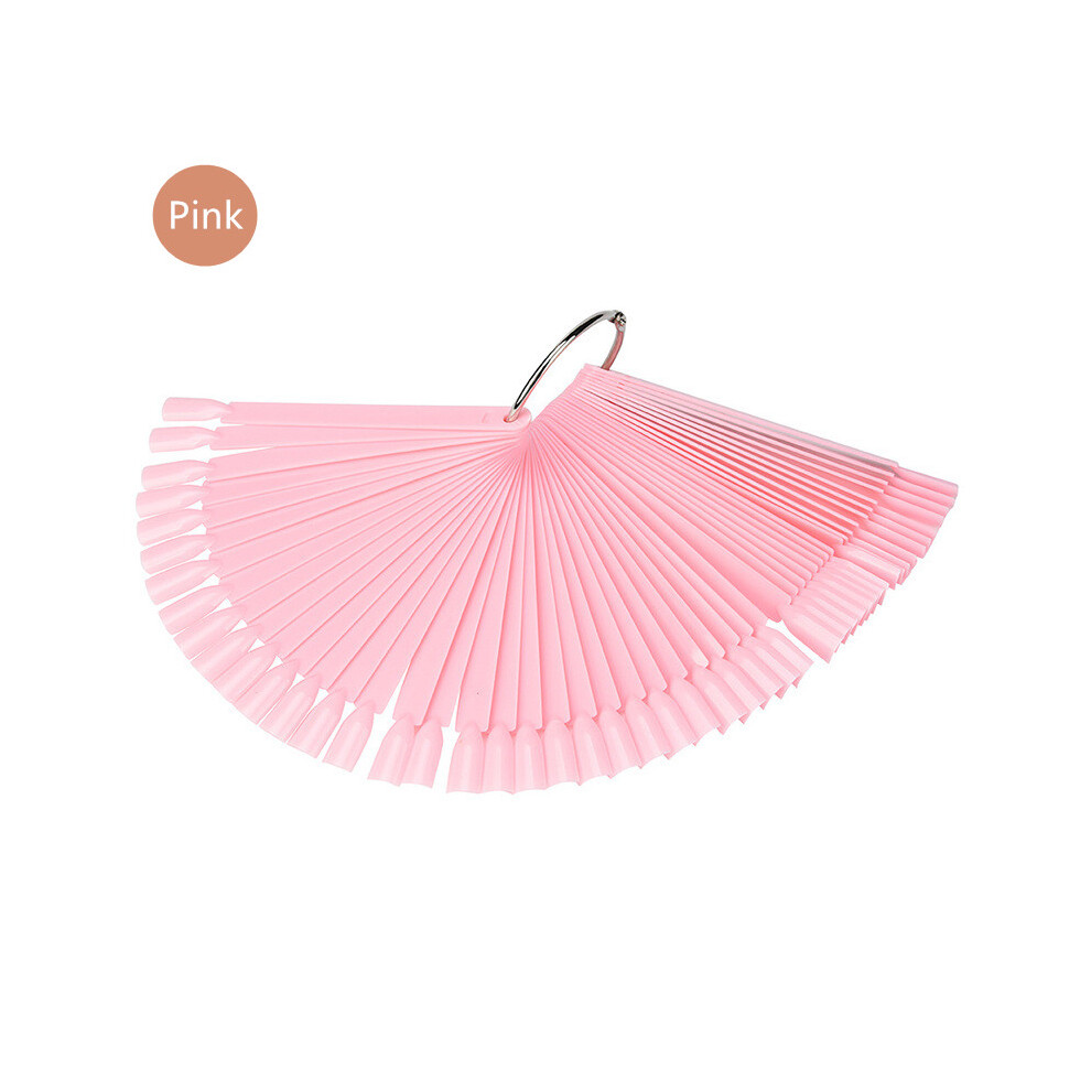 Pink (Pink) 50Pcs Rosalind 4 Colors False Nail Tips Set With Hoop For Nail Polish Display Decoration Practice
