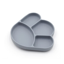 (Dark gray) Children's food grade silicone dinner plate