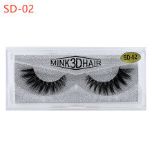 (SD-02) 1 Pair False Lashes 3D Mink Hair Soft Wispy Long Thick Eyelashes Handmade