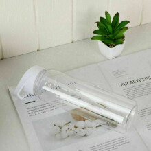 (White) 750ml Portable Water Bottle Gym Travel Clear BPA Free Leakproof Drinking Bottles